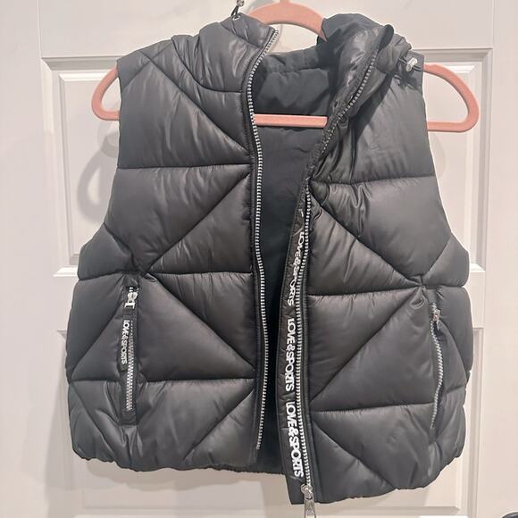 NEW Love & Sports Quilted Puffer Hooded Winter Vest - Picture 2 of 4